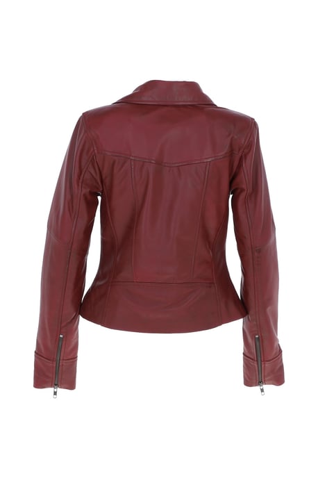 'Eva' Leather Biker Style Jacket Women Coat - Image 4
