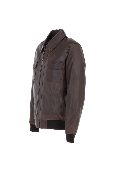 'Giovanni' Exquisite Real Leather Bomber Jacket - Image 2