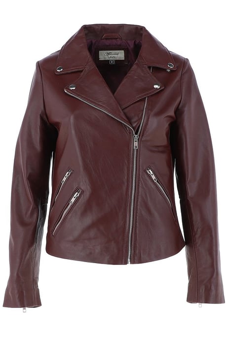 'Celia' Leather Fashion Biker Jacket Women Coat - Image 2