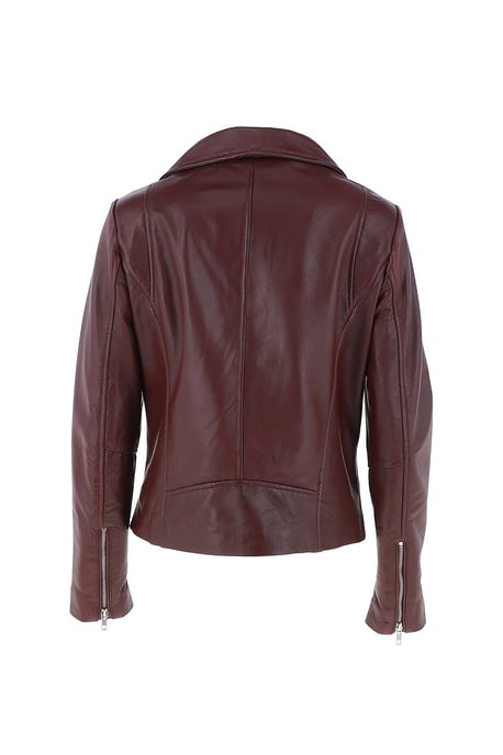 'Celia' Leather Fashion Biker Jacket Women Coat - Image 3