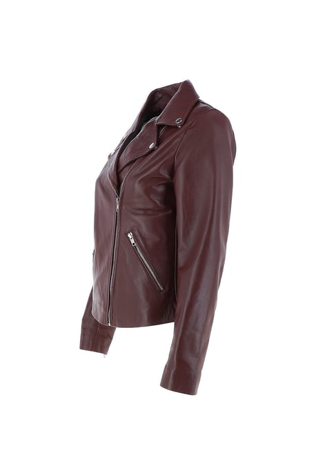 'Celia' Leather Fashion Biker Jacket Women Coat - Image 5