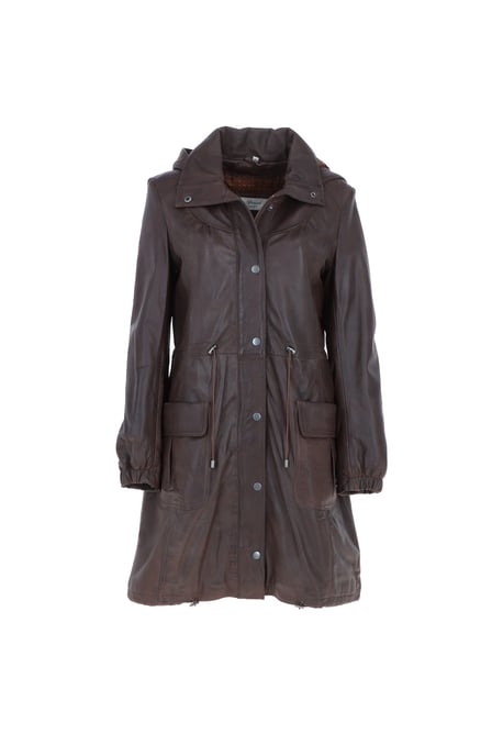 'Brienne'' Real Leather Duffle coat - Image 1