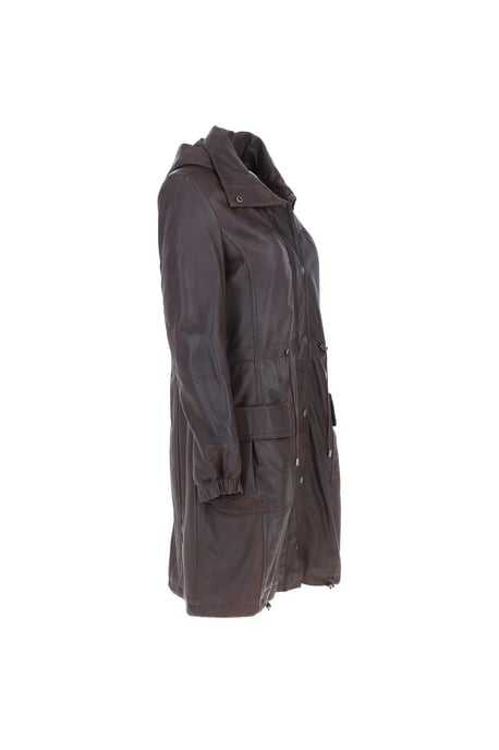 'Brienne'' Real Leather Duffle coat - Image 4