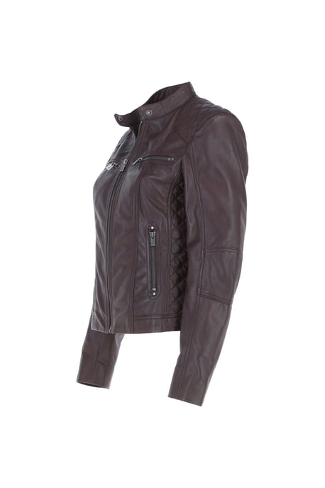 'Donna Milano' Real Leather Fashion Biker Style Jacket - Image 3
