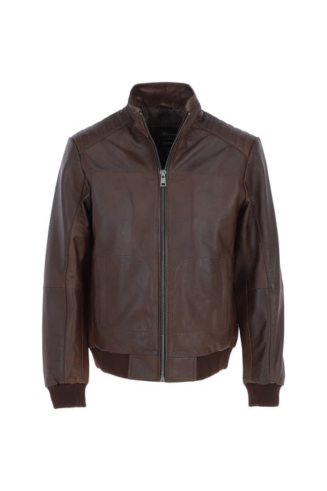 'Firenze' Exquisite Real Leather Bomber Jacket - Image 2
