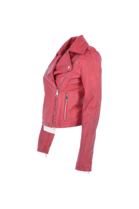 'Brooklyn' Short Leather Biker Jacket - Image 2