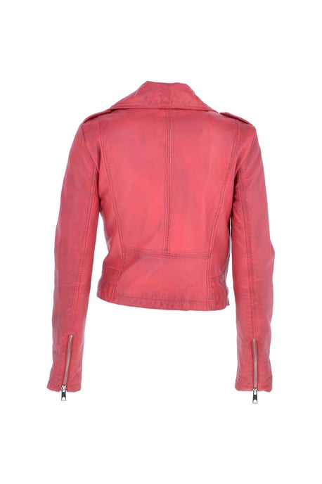 'Brooklyn' Short Leather Biker Jacket - Image 3