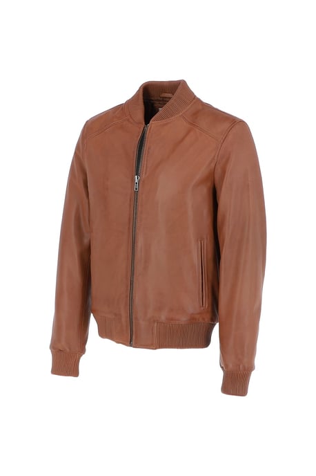 'Diego' Mens Leather Bomber Jacket - Image 3