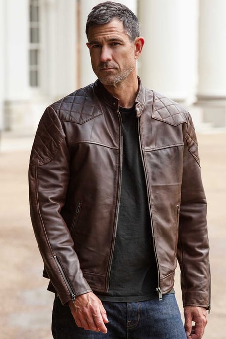 'Cadmar' Leather Biker Jacket - Image 1