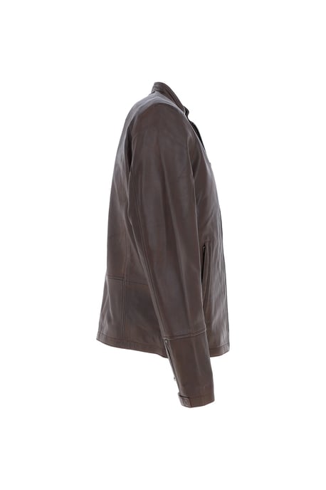 'Fons' Leather Slim Fit Biker Jacket - Image 4