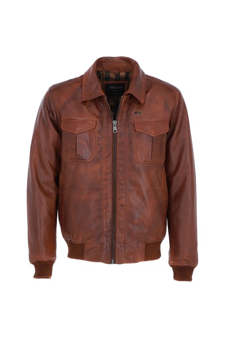 'Giovanni' Exquisite Real Leather Bomber Jacket - Image 2