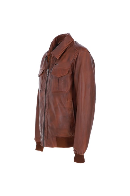 'Giovanni' Exquisite Real Leather Bomber Jacket - Image 3