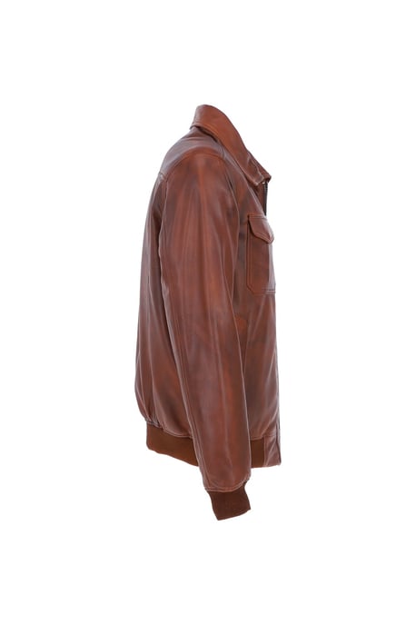 'Giovanni' Exquisite Real Leather Bomber Jacket - Image 5