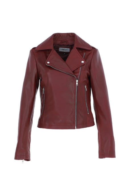 'Brooklyn' Short Leather Biker Jacket - Image 2
