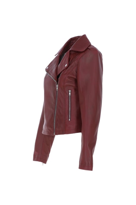 'Brooklyn' Short Leather Biker Jacket - Image 3