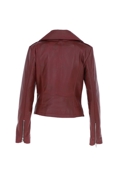 'Brooklyn' Short Leather Biker Jacket - Image 4