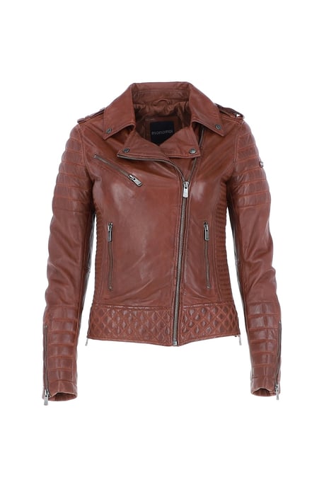 Side Zip Real Leather Biker Jacket - Image 2