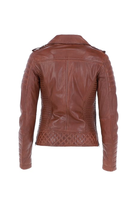 Side Zip Real Leather Biker Jacket - Image 4