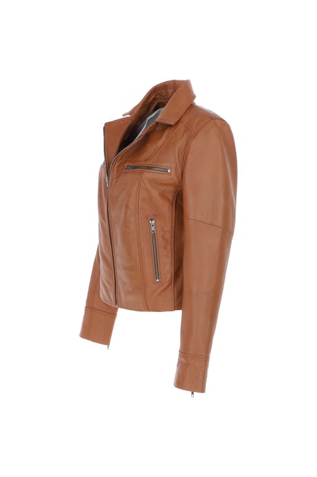 'Eva' Leather Biker Style Jacket Women Coat - Image 3