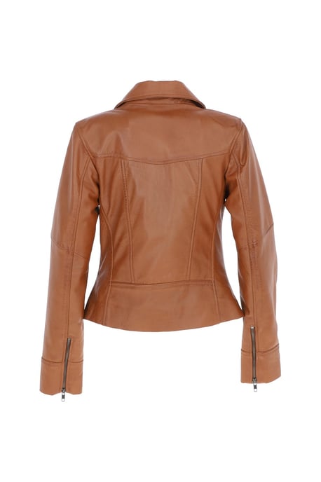 'Eva' Leather Biker Style Jacket Women Coat - Image 4