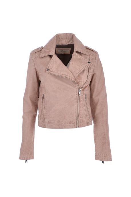 'Brooklyn' Short Leather Biker Jacket - Image 2