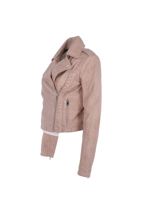 'Brooklyn' Short Leather Biker Jacket - Image 3