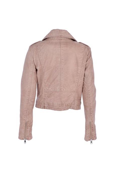 'Brooklyn' Short Leather Biker Jacket - Image 4