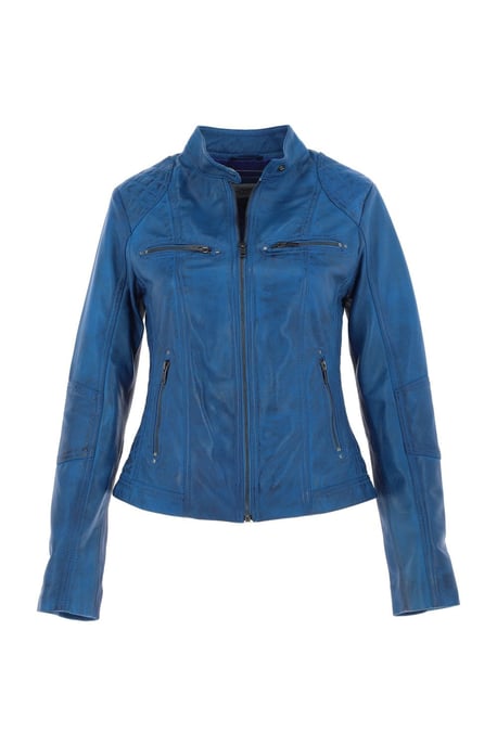 'Donna Milano' Real Leather Fashion Biker Style Jacket - Image 2