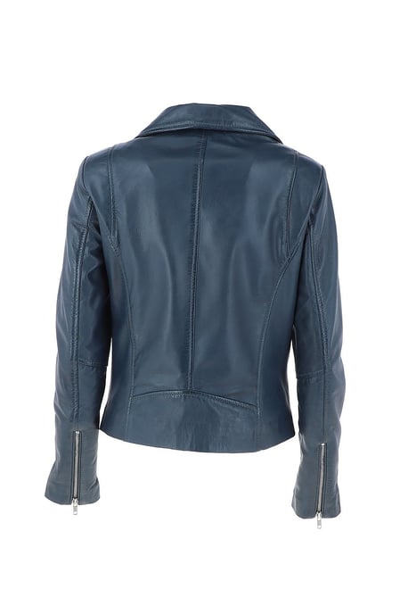 'Celia' Leather Fashion Biker Jacket Women Coat - Image 4