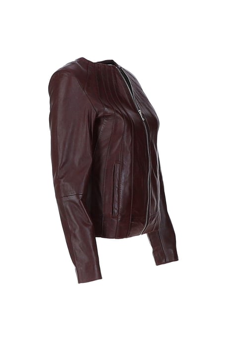 'Aliona' Real Leather Fashion Jacket Women Coat - Image 4