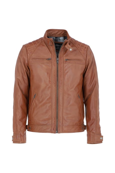 'Bronx' Real Leather Biker Jacket - Image 2