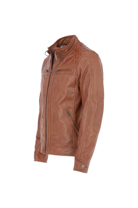 'Bronx' Real Leather Biker Jacket - Image 3
