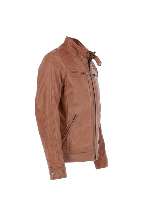 'Bronx' Real Leather Biker Jacket - Image 5