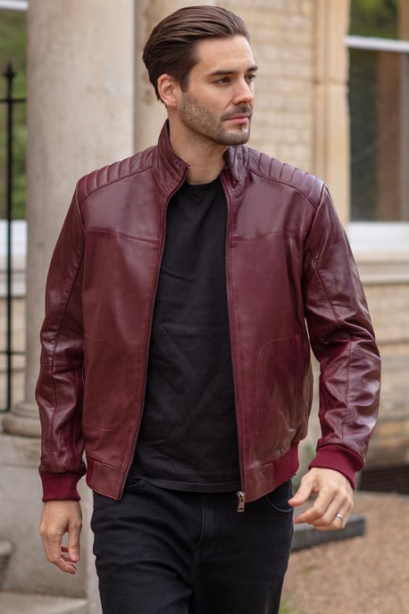 'Firenze' Exquisite Real Leather Bomber Jacket - Image 1