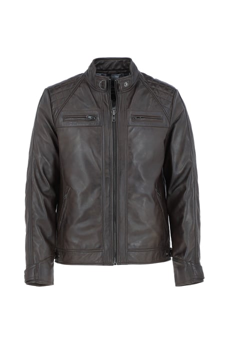 'Bronx' Real Leather Biker Jacket - Image 2