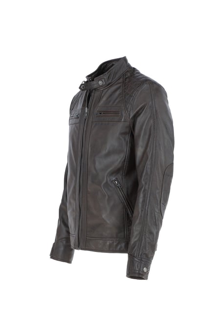 'Bronx' Real Leather Biker Jacket - Image 3