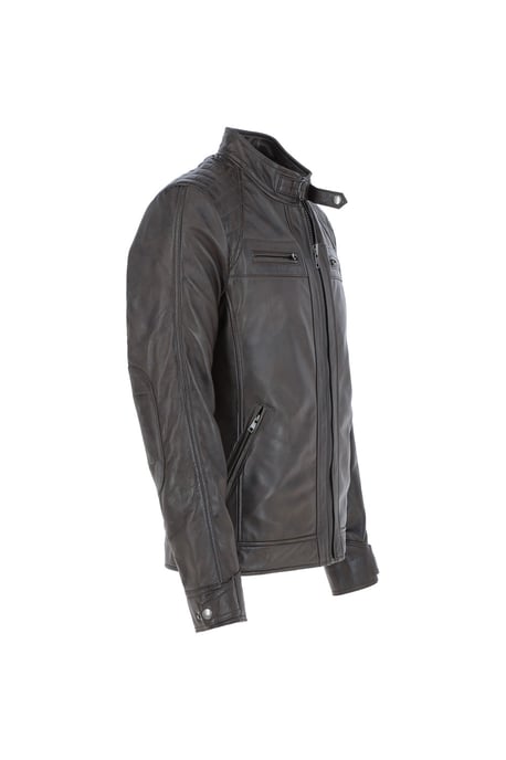 'Bronx' Real Leather Biker Jacket - Image 5