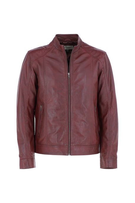 'Alberto' Mens Leather Biker Jacket - Image 1