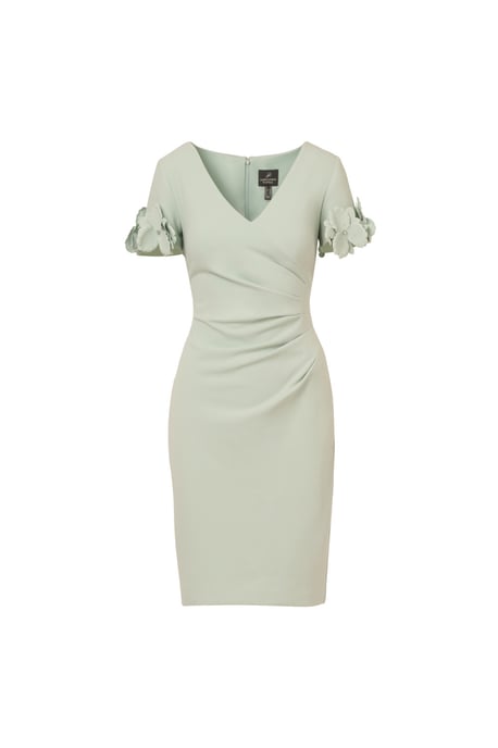 Knit Crepe Short Dress - Image 3