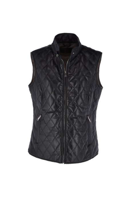'Hampton' Diamond Quilted Leather Gilet - Image 2