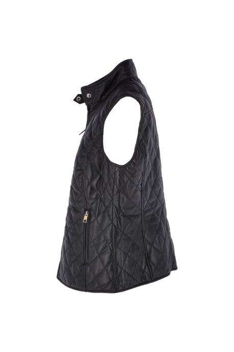 'Hampton' Diamond Quilted Leather Gilet - Image 3