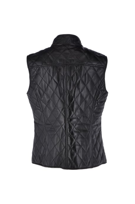 'Hampton' Diamond Quilted Leather Gilet - Image 4