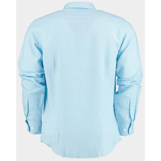 Bos Bright Blue Casual hemd lange mouw linnen katoen shirt lm 42540015i/240 sky - Image 2