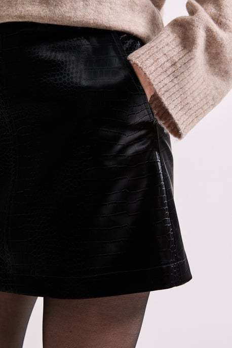 Croc Faux Leather Mini Skirt - Image 2