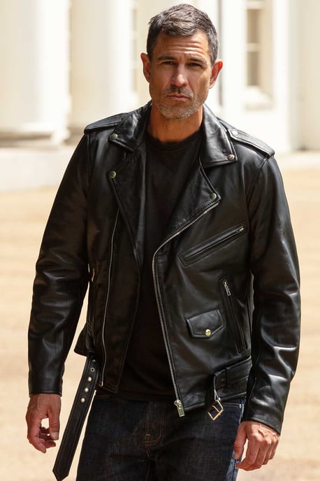 'Hayden' Real Leather Fashion Biker Jacket - Image 1
