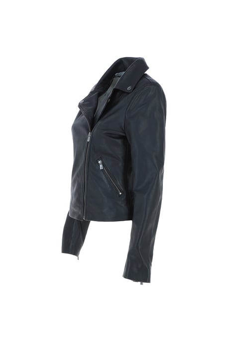 'Celia' Leather Fashion Biker Jacket Women Coat - Image 3
