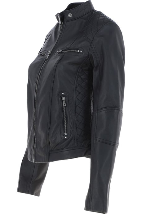 'Donna Milano' Real Leather Fashion Biker Style Jacket - Image 3