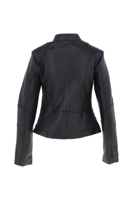 'Donna Milano' Real Leather Fashion Biker Style Jacket - Image 4