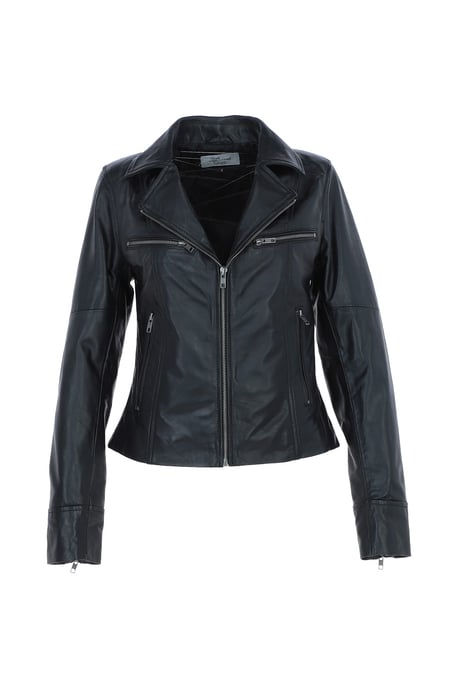 'Eva' Leather Biker Style Jacket Women Coat - Image 2