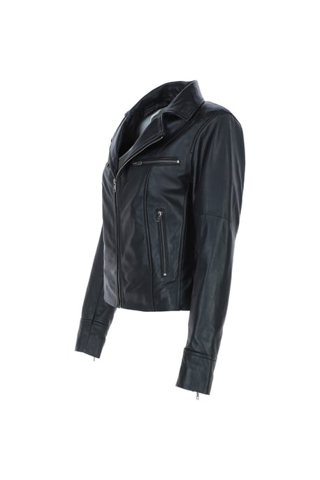 'Eva' Leather Biker Style Jacket Women Coat - Image 3
